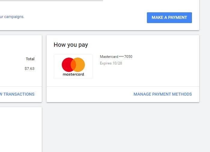 Карты для первобилов Facebook/Google Ads