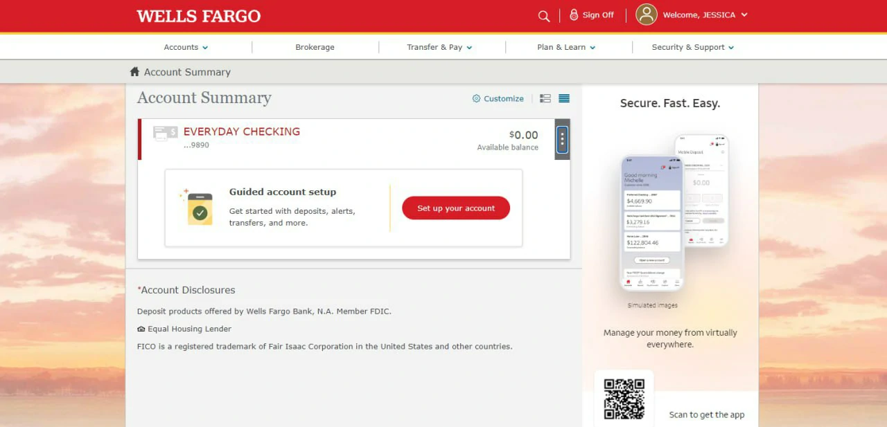 Аккаунты Wells Fargo USA саморег